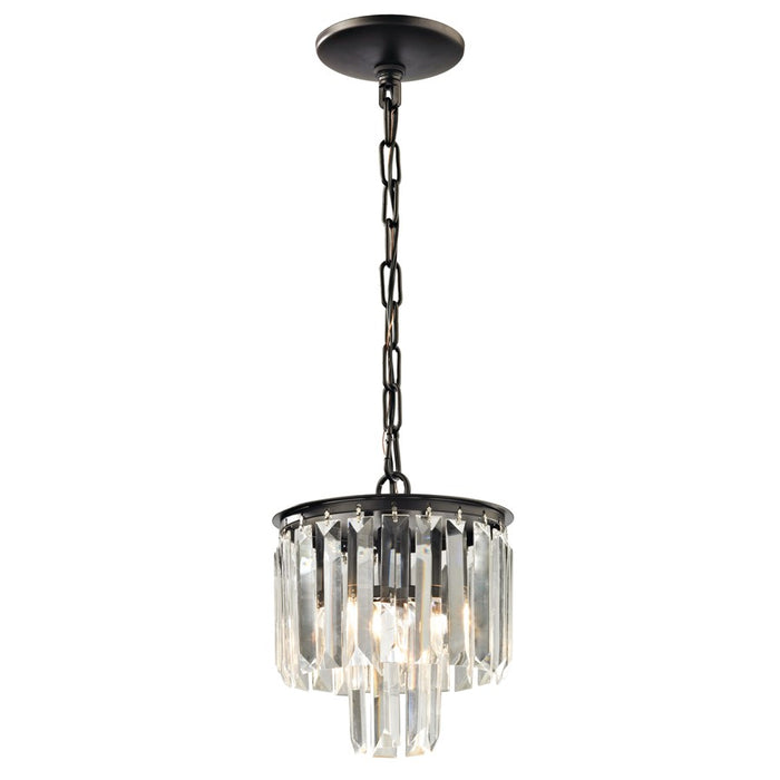 Atlas Lighting Palacial 9" Wide 1Lt Mini Pendant, Bronze/Clear