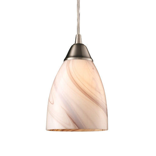 Atlas Lighting Pierra 5''W 1Lt Pendant, Nickel/Lilac Swirl/White