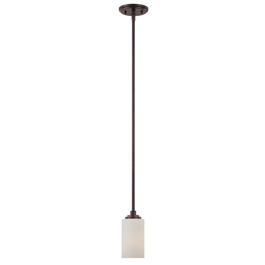 Atlas Lighting Pittman 5''W 1Lt Mini Pendant, Sienna Bronze/White