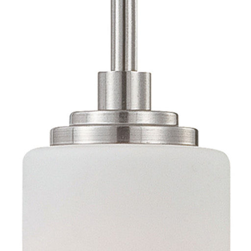 Atlas Lighting Pittman 5'' Wide 1Lt Mini Pendant, Nickel/White