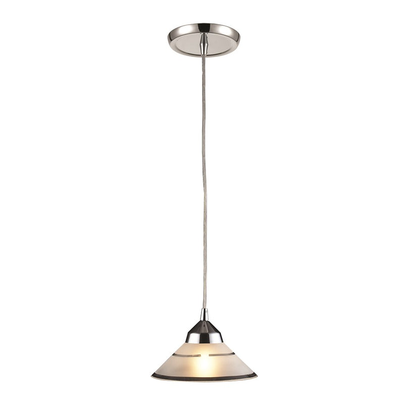 Atlas Lighting Refraction 7in 1-Light Pendant | Modern Polished Chrome and White Glass | Kitchen Island & Dining Room | Model CL11667-WH