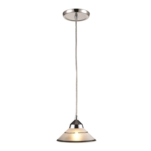 Atlas Lighting Refraction 7'' Wide 1Lt Pendant, Chrome/White Glass