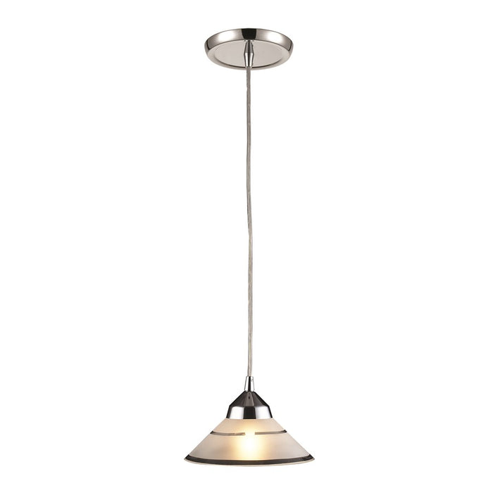 Atlas Lighting Refraction 7'' Wide 1Lt Pendant, Chrome/White Glass