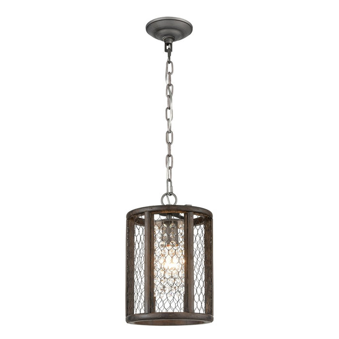 Atlas Renaissance Invention 8''W 1Lt Mini Pendant, Zinc/Brown