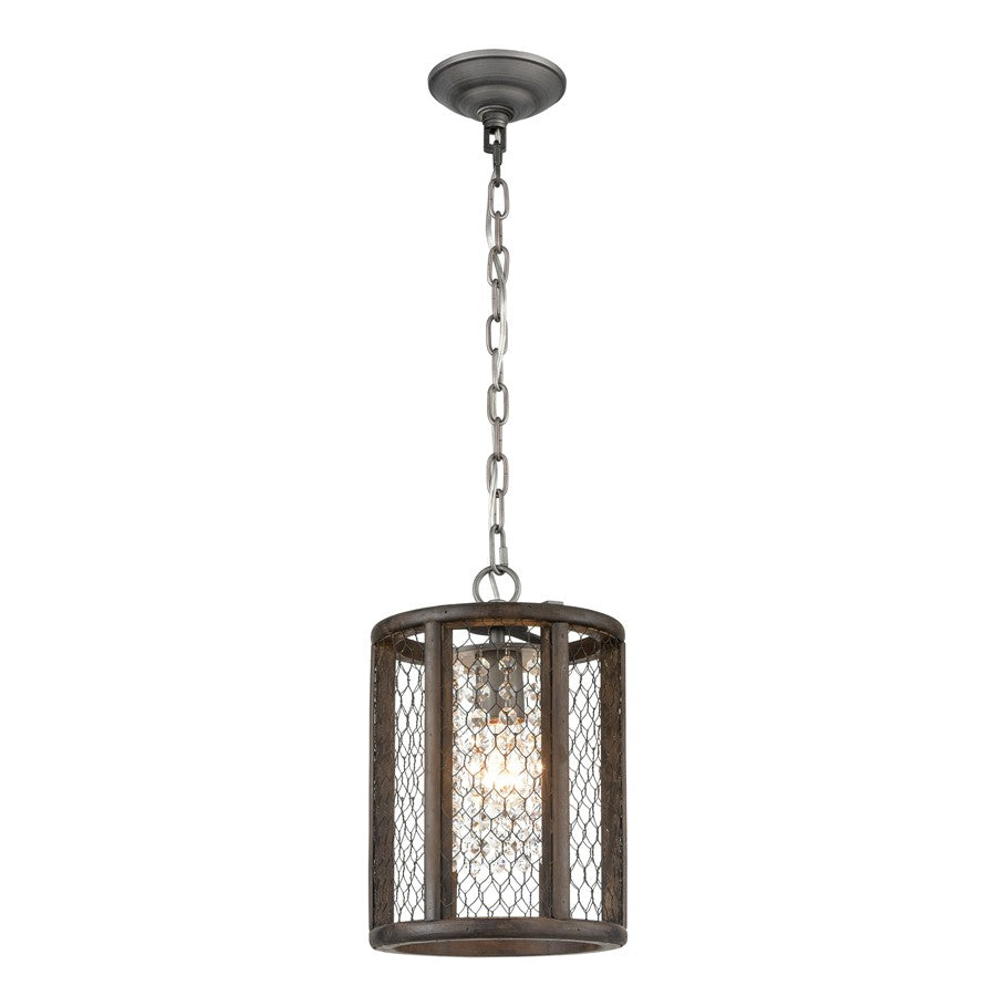 Atlas Renaissance Invention 8''W 1Lt Mini Pendant, Zinc/Brown