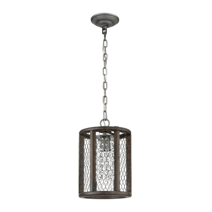 Atlas Renaissance Invention 8''W 1Lt Mini Pendant, Zinc/Brown