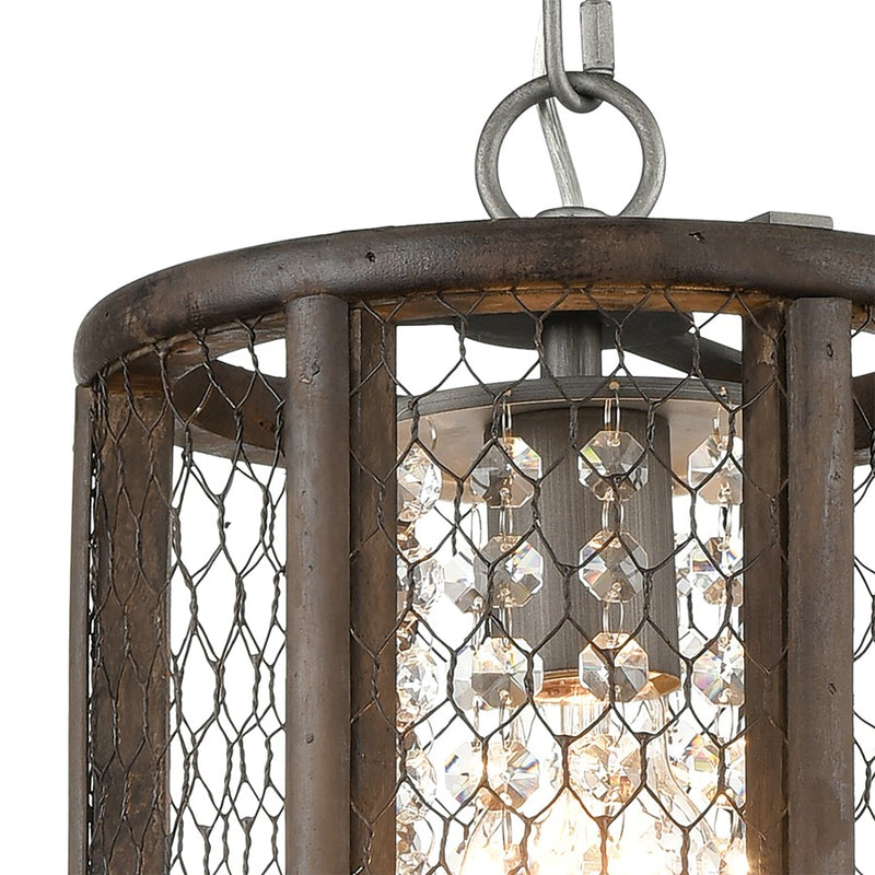 Atlas Renaissance Invention 8''W 1Lt Mini Pendant, Zinc/Brown