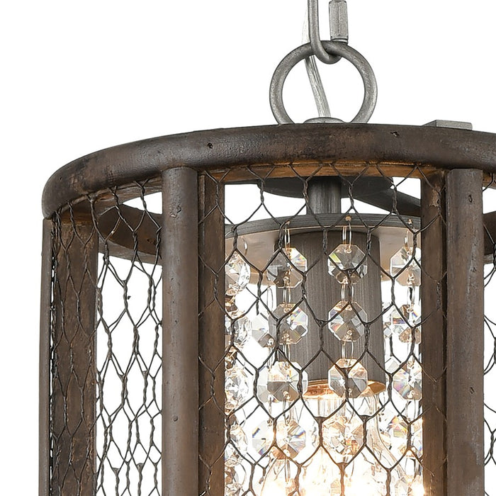 Atlas Renaissance Invention 8''W 1Lt Mini Pendant, Zinc/Brown