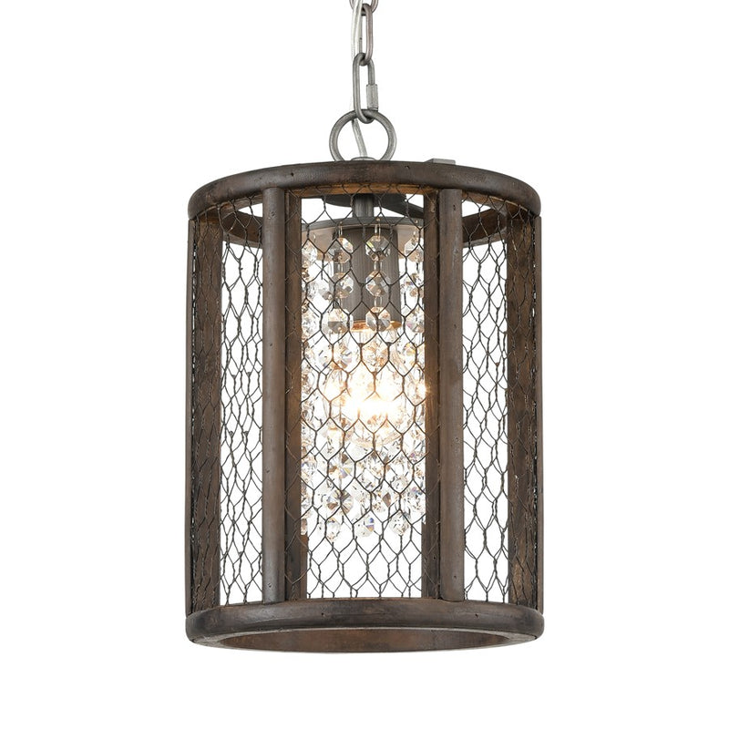 Atlas Renaissance Invention 8''W 1Lt Mini Pendant, Zinc/Brown