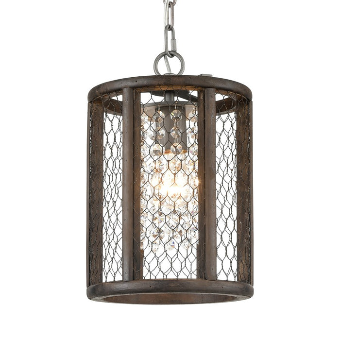 Atlas Renaissance Invention 8''W 1Lt Mini Pendant, Zinc/Brown