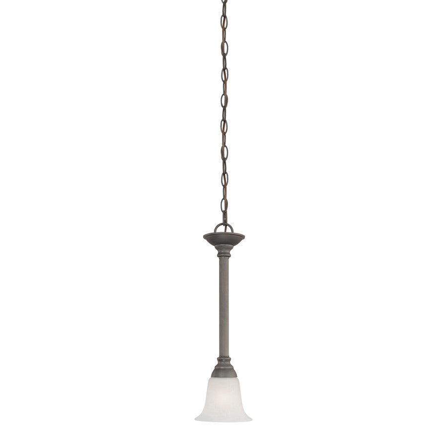 Atlas Lighting Riva 6'' Wide 1Lt Mini Pendant, Painted Bronze/White