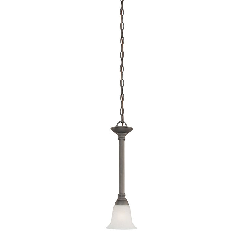 Atlas Lighting Riva 6in 1-Light Mini Pendant | Transitional Painted Bronze and White Glass | Kitchen Island & Dining Room | Model CL11670-BZ