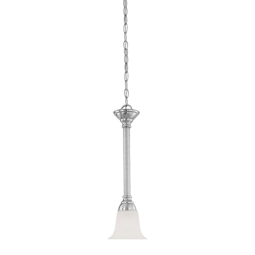 Atlas Lighting Riva 6'' Wide 1Lt Mini Pendant, Brushed Nickel/White