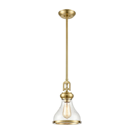 Atlas Lighting Rutherford 8.5'' Wide 1Lt Mini Pendant, Brass/Clear