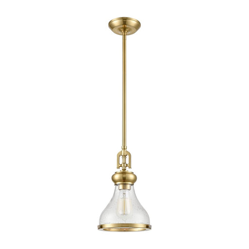 Atlas Lighting Rutherford 8.5'' Wide 1Lt Mini Pendant, Brass/Clear