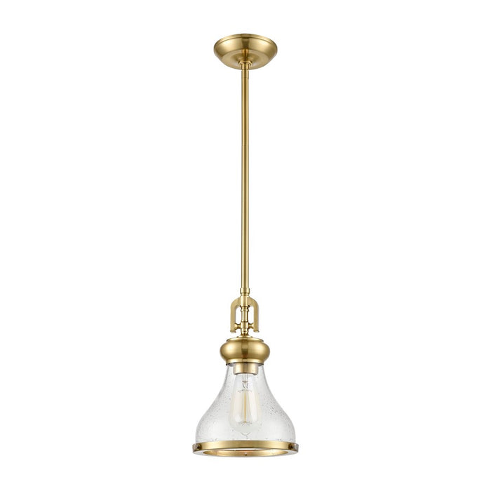 Atlas Lighting Rutherford 8.5'' Wide 1Lt Mini Pendant, Brass/Clear