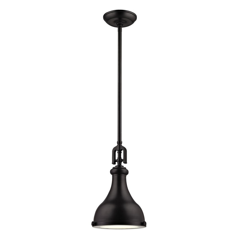 Atlas Lighting Rutherford 9in 1-Light Mini Pendant | Transitional Oil Rubbed Bronze Metal | Kitchen Island & Dining Room | Model CL11672-BZ