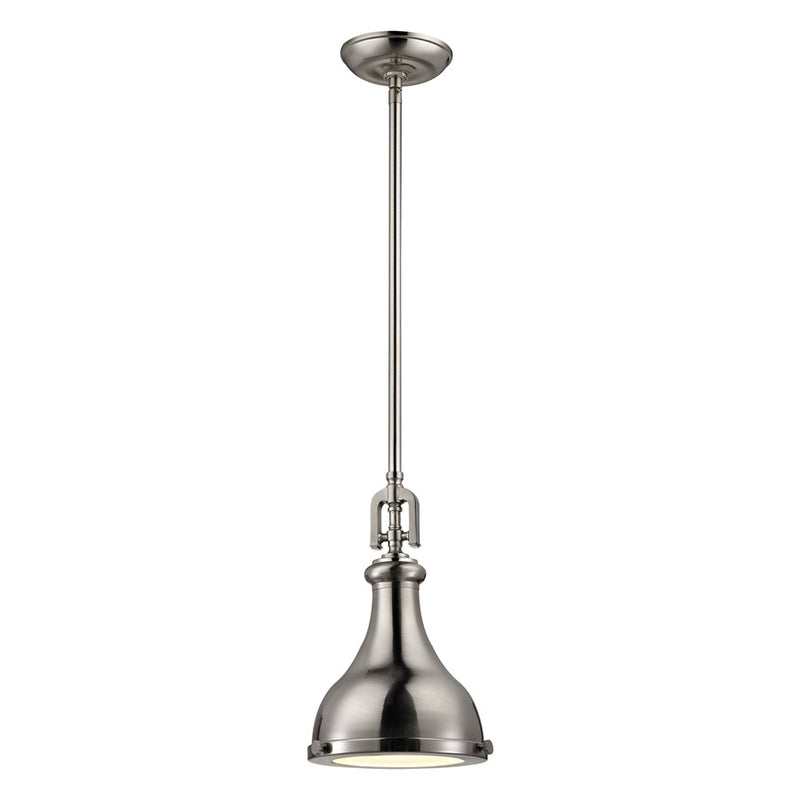 Atlas Lighting Rutherford 9in 1-Light Mini Pendant | Transitional Brushed Nickel Metal | Kitchen Island & Dining Room | Model CL11672-NK2