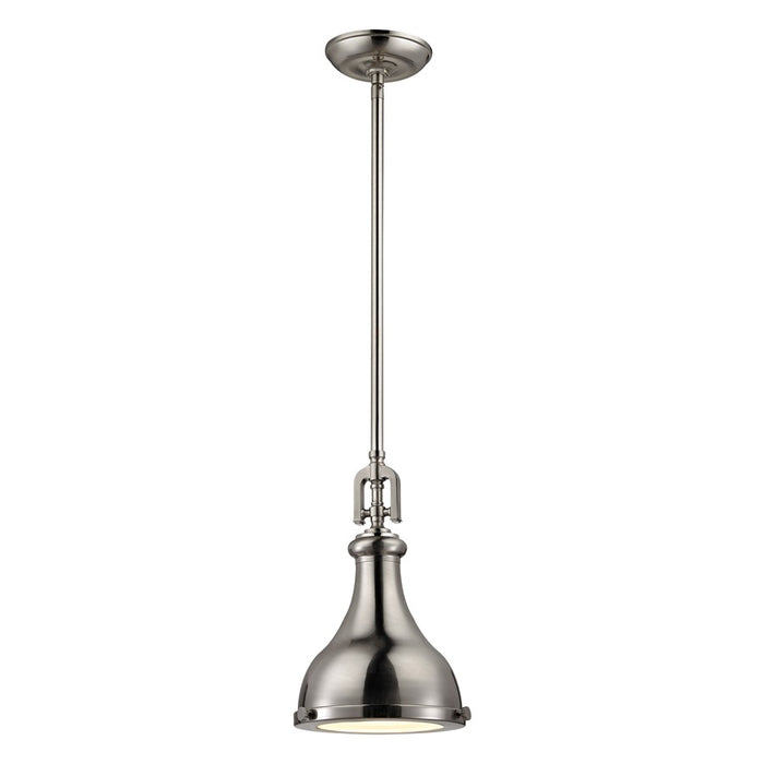Atlas Lighting Rutherford 9''W 1Lt Mini Pendant, Brushed Nickel