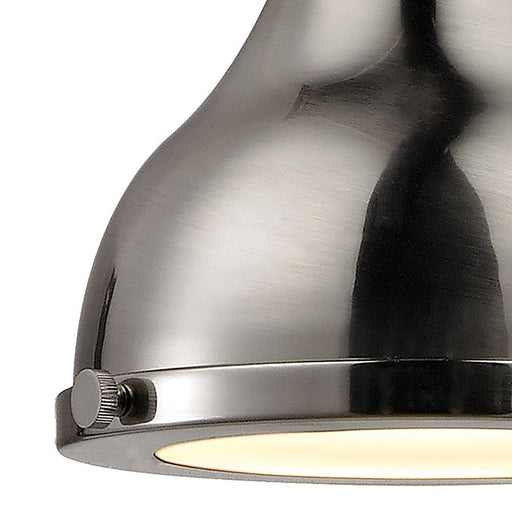 Atlas Lighting Rutherford 9''W 1Lt Mini Pendant, Brushed Nickel