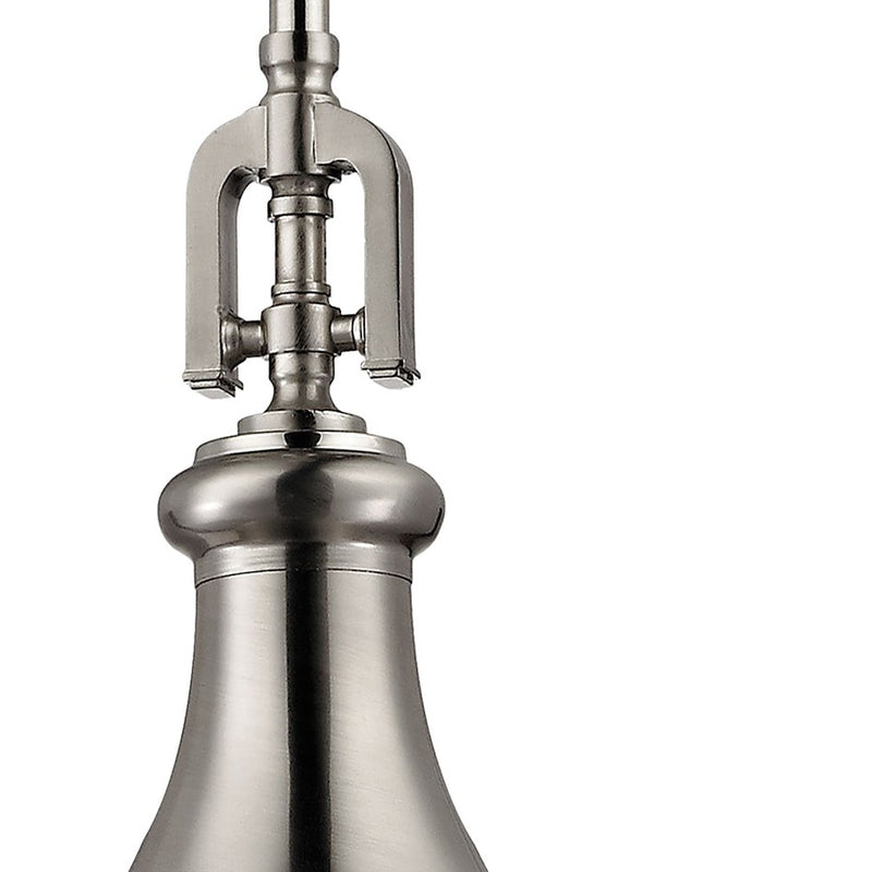 Atlas Lighting Rutherford 9in 1-Light Mini Pendant | Transitional Brushed Nickel Metal | Kitchen Island & Dining Room | Model CL11672-NK2