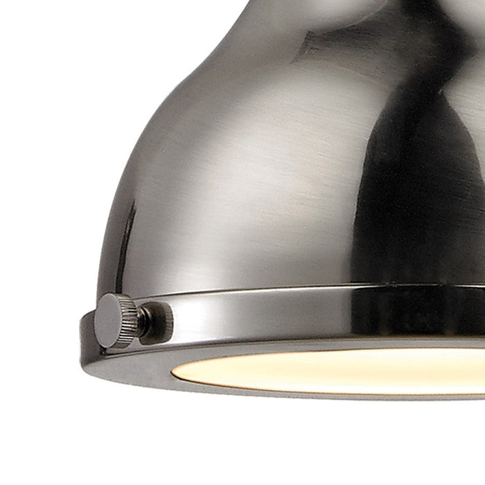 Atlas Lighting Rutherford 9''W 1Lt Mini Pendant, Brushed Nickel