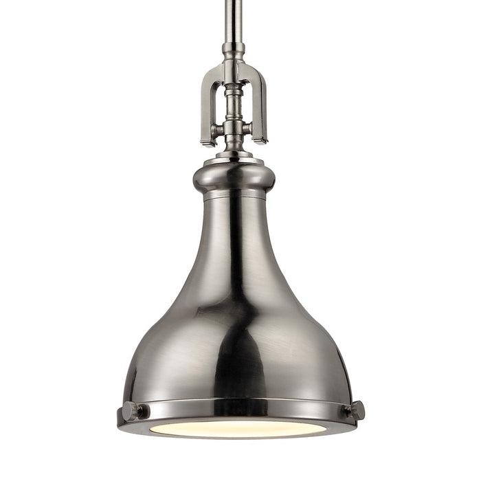 Atlas Lighting Rutherford 9''W 1Lt Mini Pendant, Brushed Nickel
