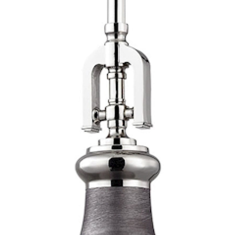 Atlas Lighting Rutherford 9in 1-Light Mini Pendant | Transitional Weathered Zinc and Polished Nickel Metal | Kitchen Island | Model CL11672-SV
