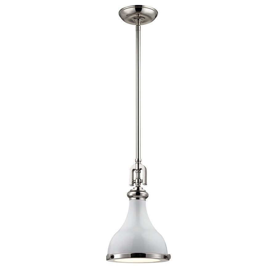 Atlas Lighting Rutherford 9'' Wide 1Lt Mini Pendant, Gloss White