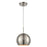 Atlas Lighting Salt Rim 8'' Wide 1Lt Mini Pendant, Nickel/Silver