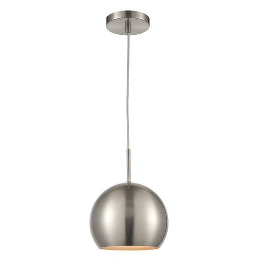 Atlas Lighting Salt Rim 8'' Wide 1Lt Mini Pendant, Nickel/Silver