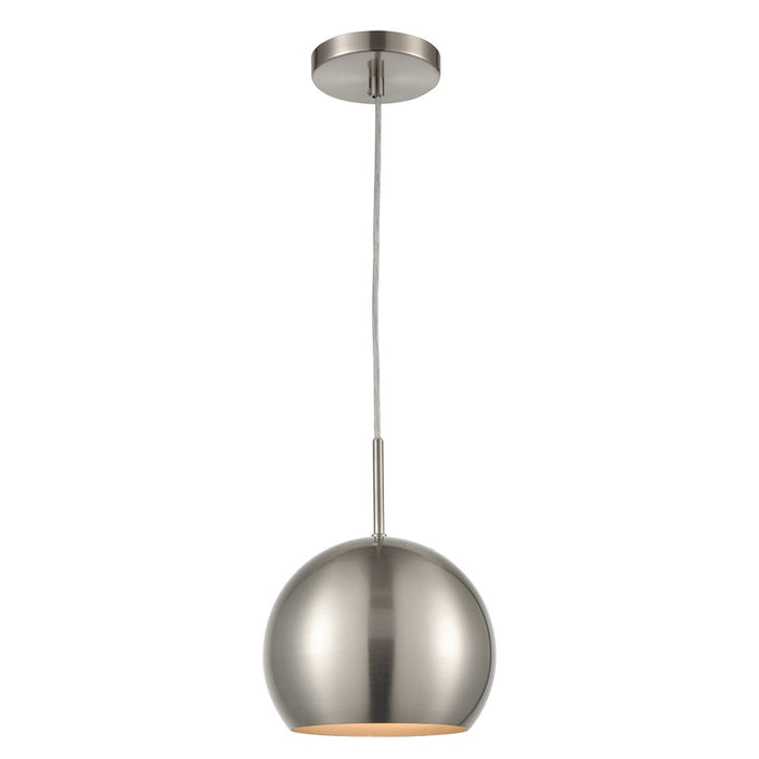 Atlas Lighting Salt Rim 8'' Wide 1Lt Mini Pendant, Nickel/Silver