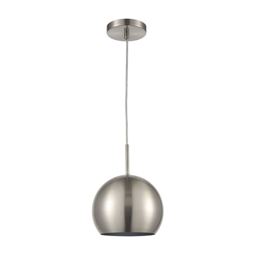 Atlas Lighting Salt Rim 8'' Wide 1Lt Mini Pendant, Nickel/Silver