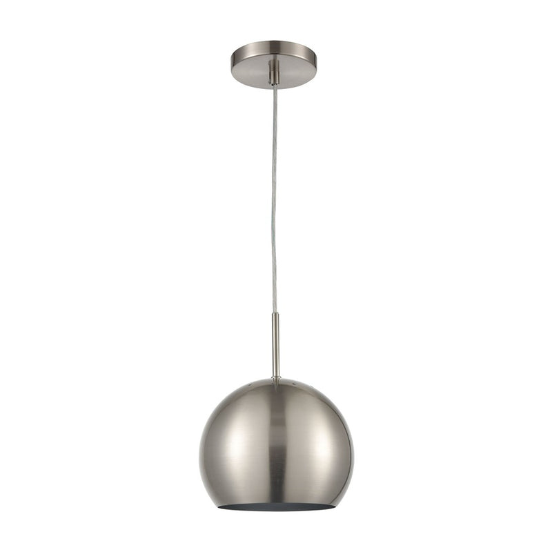 Atlas Lighting Salt Rim 8in 1-Light Mini Pendant | Modern Brushed Nickel Metal | Kitchen Island & Dining Room | 8 x 8 x 10 in | Model CL11675-NK