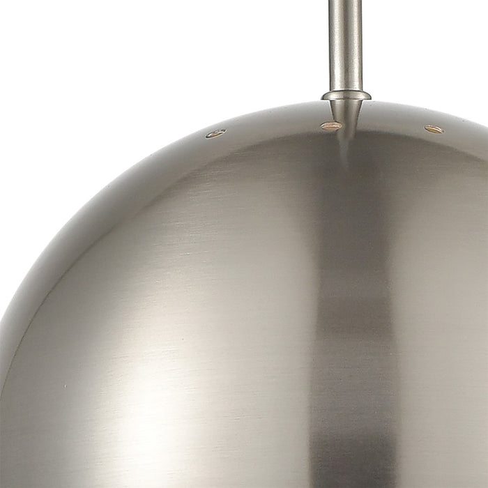 Atlas Lighting Salt Rim 8'' Wide 1Lt Mini Pendant, Nickel/Silver