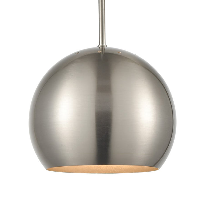 Atlas Lighting Salt Rim 8'' Wide 1Lt Mini Pendant, Nickel/Silver
