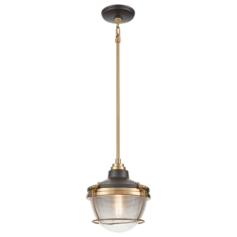 Atlas Lighting Seaway Passage 10''W 1Lt Mini Pendant, Bronze/Clear