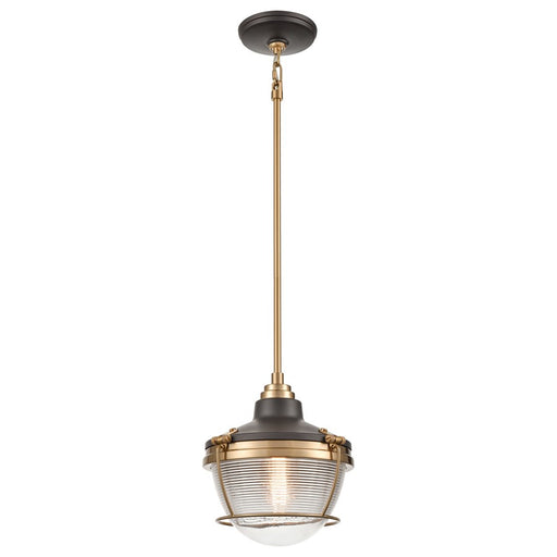 Atlas Lighting Seaway Passage 10''W 1Lt Mini Pendant, Bronze/Clear