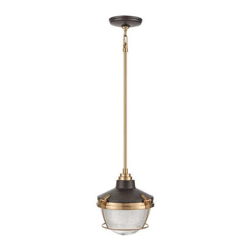 Atlas Lighting Seaway Passage 10''W 1Lt Mini Pendant, Bronze/Clear