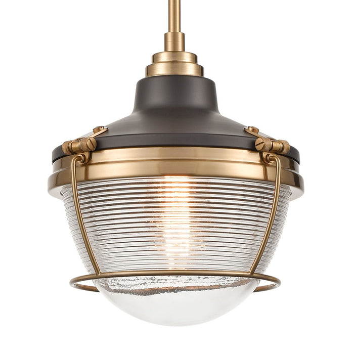 Atlas Lighting Seaway Passage 10''W 1Lt Mini Pendant, Bronze/Clear