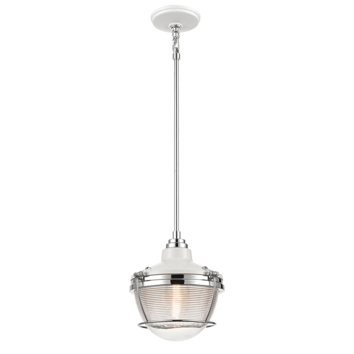 Atlas Lighting Seaway Passage 10''W 1Lt Mini Pendant, Nickel/Clear