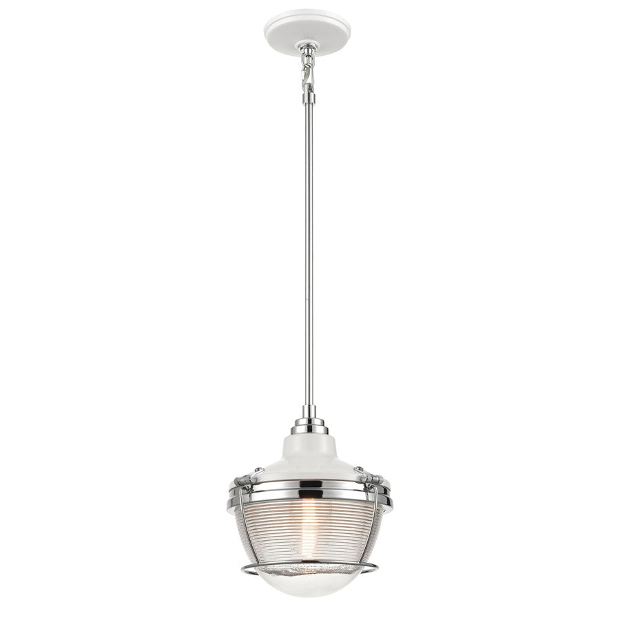 Atlas Lighting Seaway Passage 10''W 1Lt Mini Pendant, Nickel/Clear