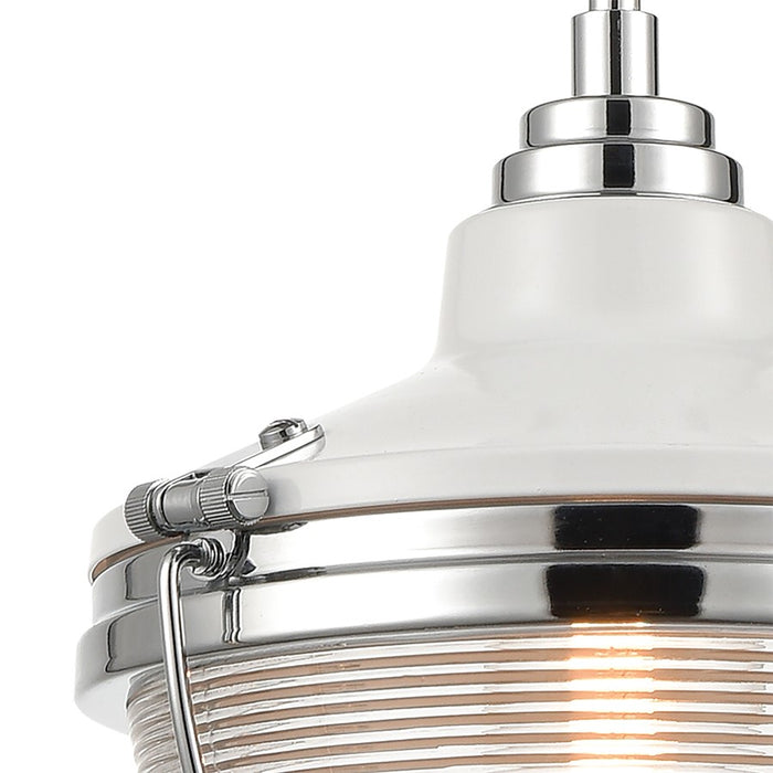 Atlas Lighting Seaway Passage 10''W 1Lt Mini Pendant, Nickel/Clear