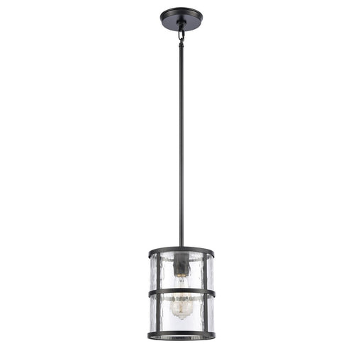 Atlas Lighting Solace 7'' Wide 1Lt Mini Pendant, Matte Black/Clear