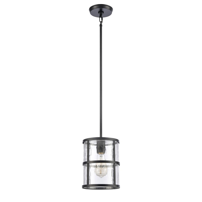 Atlas Lighting Solace 7'' Wide 1Lt Mini Pendant, Matte Black/Clear