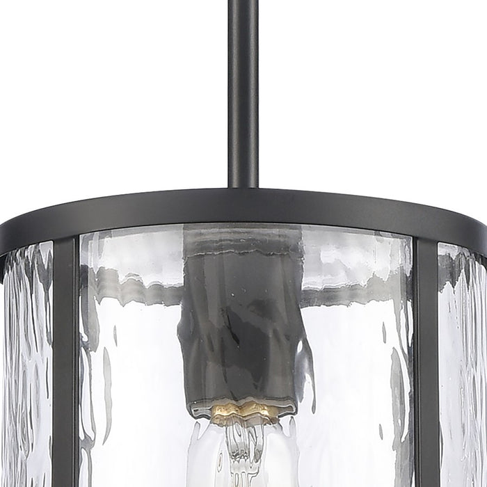Atlas Lighting Solace 7'' Wide 1Lt Mini Pendant, Matte Black/Clear
