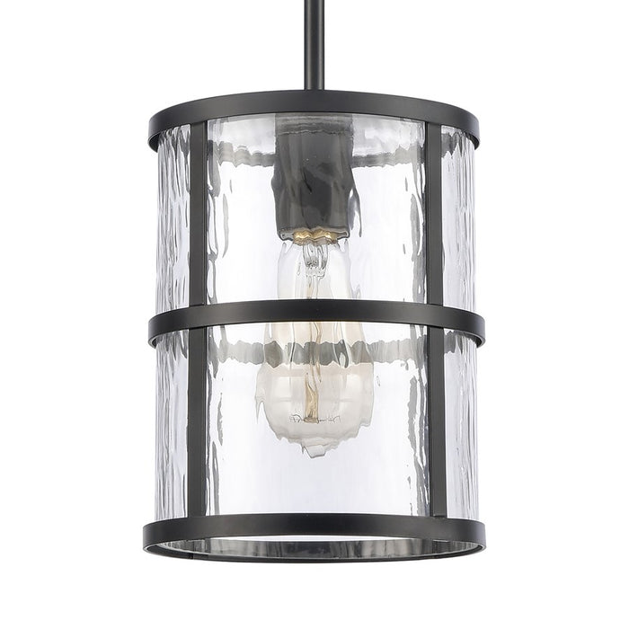 Atlas Lighting Solace 7'' Wide 1Lt Mini Pendant, Matte Black/Clear