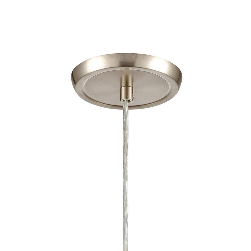 Atlas Lighting Sprinkle 5in 1-Light Mini Pendant | Modern Satin Nickel and Clear Amber Speckle Glass | Kitchen Island & Dining | Model CL11680-CL