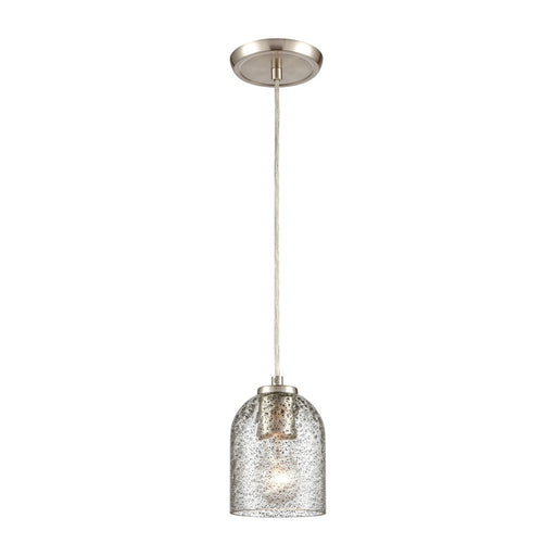 Atlas Lighting Sprinkle 5''W 1Lt Mini Pendant, Nickel/Gray/Clear