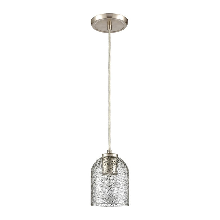 Atlas Lighting Sprinkle 5''W 1Lt Mini Pendant, Nickel/Gray/Clear